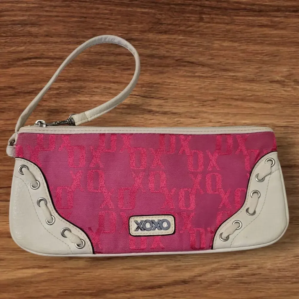 Vintage Y2K XOXO‎ Pink Wristlet Bag Logo Preppy Coquette Mall Goth Retro Kawaii